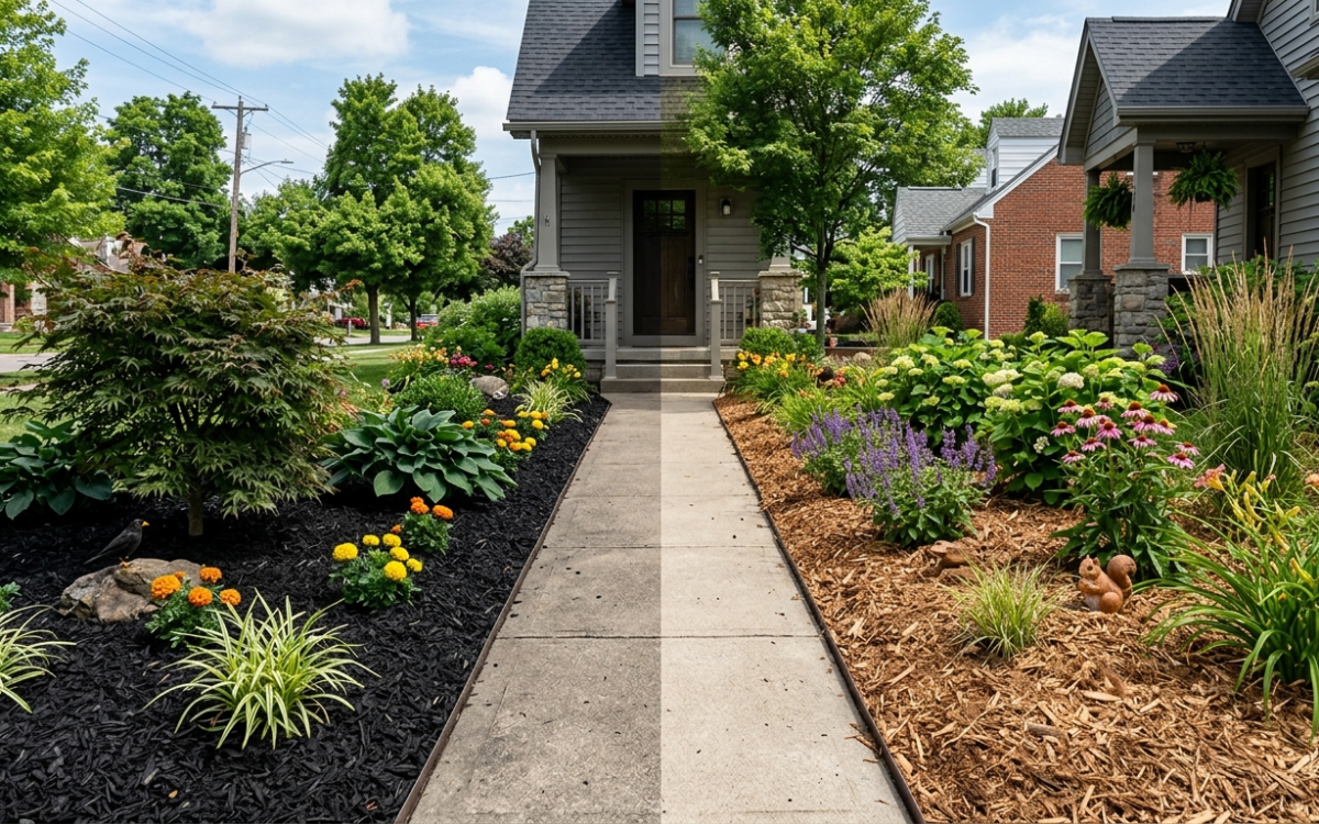 Black Wood Chip vs Natural Mulch