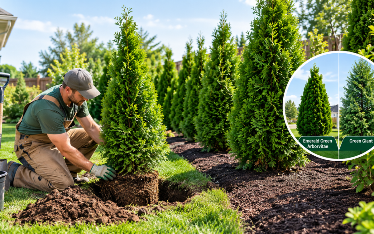 Emerald Green Arborvitae: Planting, Spacing & Care (Plus How It Compares to Green Giant) Emerald Green Arborvitae